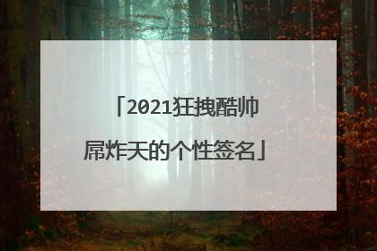 2021狂拽酷帅屌炸天的个性签名