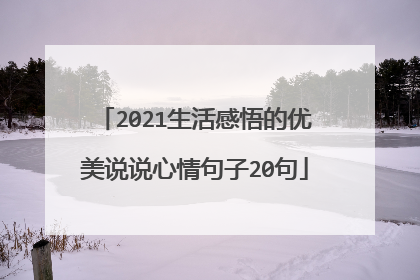 2021生活感悟的优美说说心情句子20句