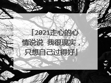 2021走心的心情说说 我很现实,只想自己过得好