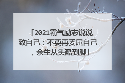 2021霸气励志说说致自己:不要再委屈自己,余生从头酷到脚