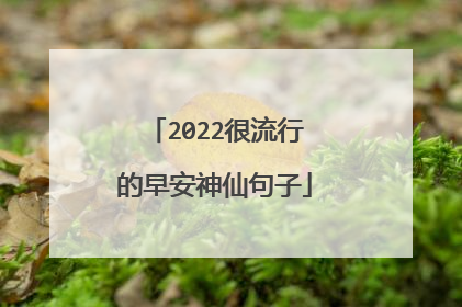 2022很流行的早安神仙句子