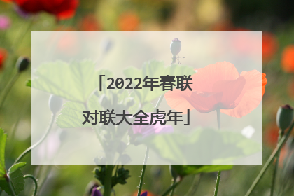2022年春联对联大全虎年