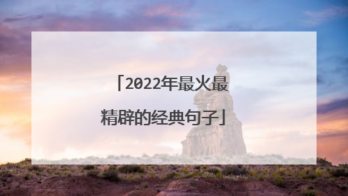 2022年最火最精辟的经典句子