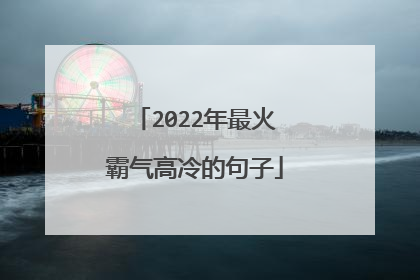 2022年最火霸气高冷的句子