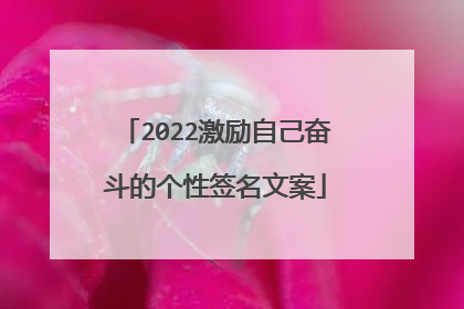 2022激励自己奋斗的个性签名文案