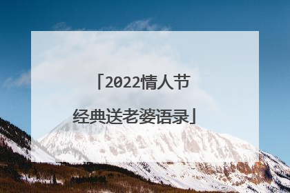 2022情人节经典送老婆语录