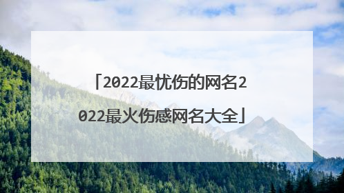 2022最忧伤的网名2022最火伤感网名大全