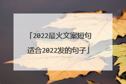 2022最火文案短句 适合2022发的句子