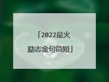 2022最火励志金句简短