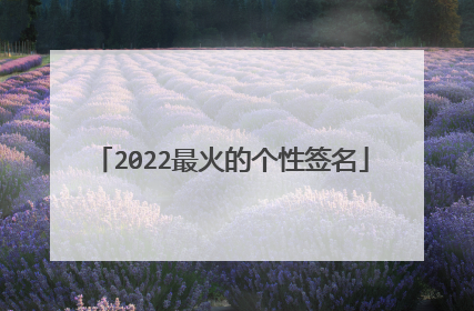 2022最火的个性签名