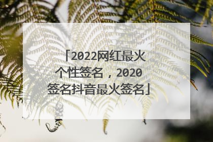 2022网红最火个性签名,2020签名抖音最火签名