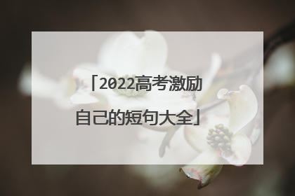 2022高考激励自己的短句大全