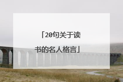 20句关于读书的名人格言
