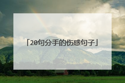20句分手的伤感句子