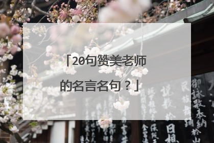 20句赞美老师的名言名句?