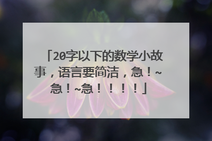 20字以下的数学小故事,语言要简洁,急!~急!~急!!!!