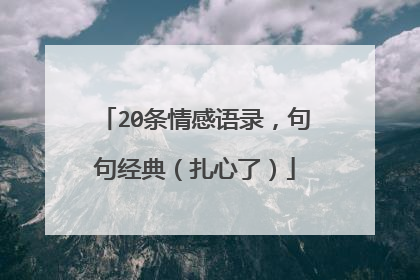 20条情感语录,句句经典(扎心了)
