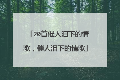 20首催人泪下的情歌,催人泪下的情歌