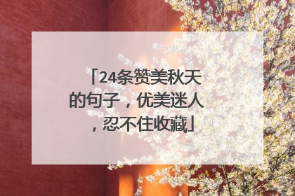 24条赞美秋天的句子,优美迷人,忍不住收藏