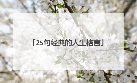 25句经典的人生格言