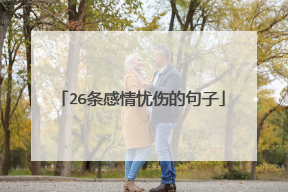 26条感情忧伤的句子