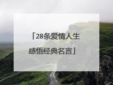 28条爱情人生感悟经典名言