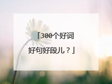 300个好词好句好段儿？