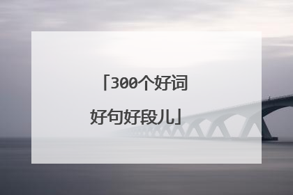 300个好词好句好段儿