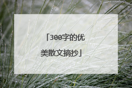 300字的优美散文摘抄