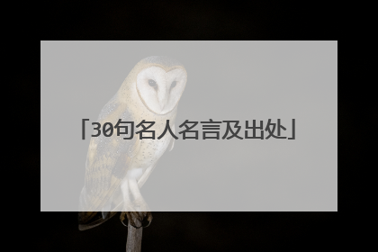 30句名人名言及出处