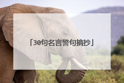 30句名言警句摘抄