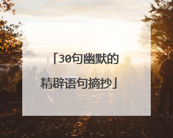 30句幽默的精辟语句摘抄