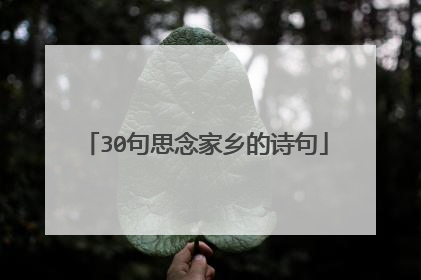 30句思念家乡的诗句