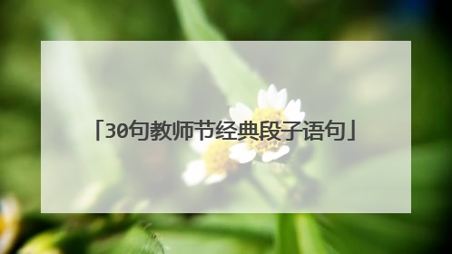 30句教师节经典段子语句