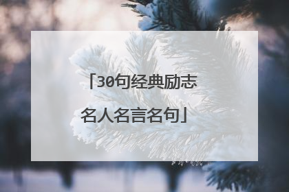 30句经典励志名人名言名句