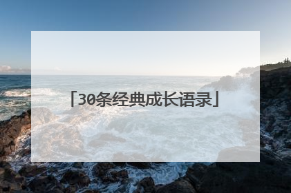 30条经典成长语录