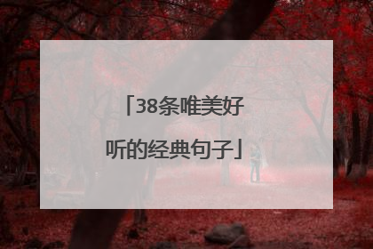38条唯美好听的经典句子