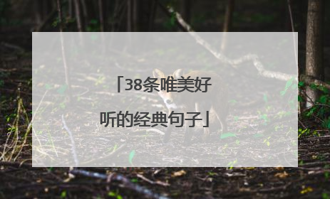 38条唯美好听的经典句子