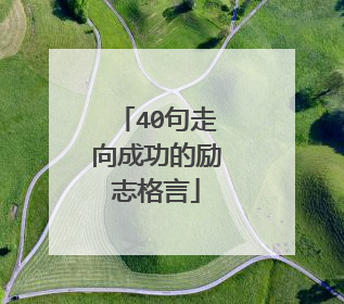 40句走向成功的励志格言