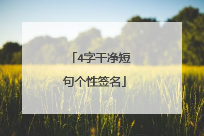 4字干净短句个性签名