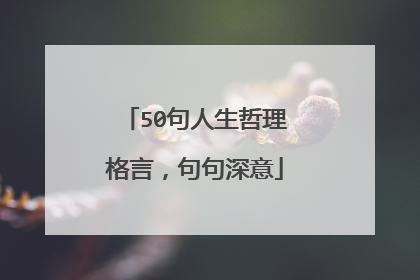 50句人生哲理格言,句句深意