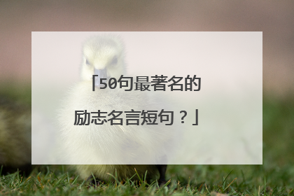 50句最著名的励志名言短句?