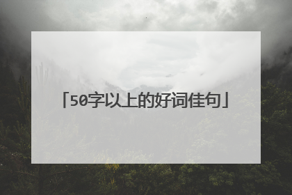 50字以上的好词佳句