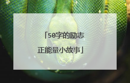 50字的励志正能量小故事