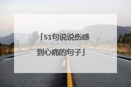51句说说伤感到心痛的句子