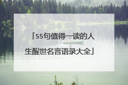 55句值得一读的人生醒世名言语录大全