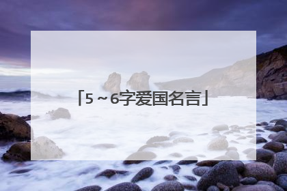 5~6字爱国名言
