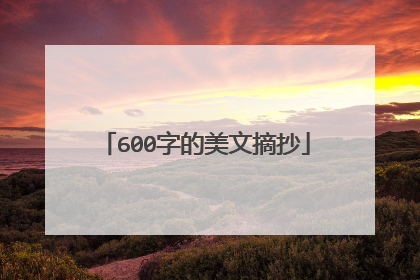 600字的美文摘抄