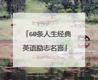 60条人生经典英语励志名言