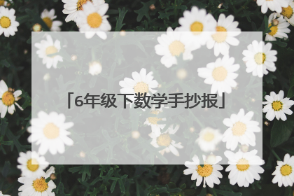 6年级下数学手抄报